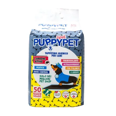 TAPPETINO PUPPY PET CM.60X60 CARBONI ATTIVI PZ.50