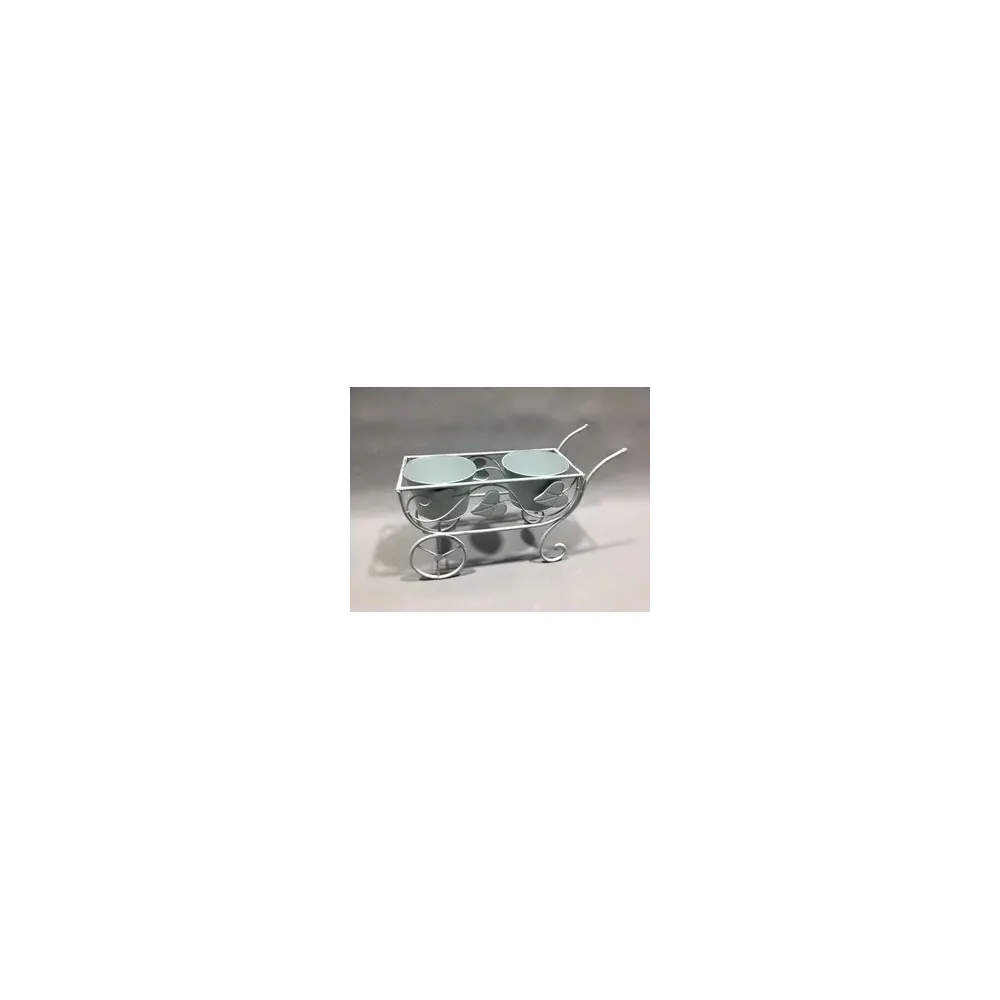 C FIORIERA 2 POSTI C/RU 48X19X31CM AZZURRO CH EPOQUE (2,0 PZ)