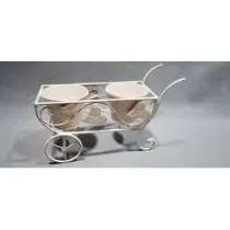 C FIORIERA 2 POSTI C/RU 48X19X31CM BIANCO ANT EPOQUE (2,0 PZ)