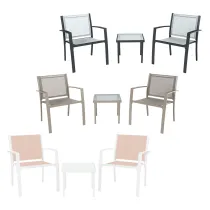 SALOTTO DA GIARDINO 'PARIDE' tessuto colore marrone