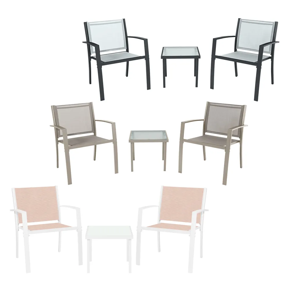 SALOTTO DA GIARDINO 'PARIDE' tessuto colore grigio