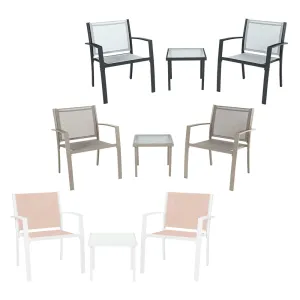 SALOTTO DA GIARDINO 'PARIDE' tessuto colore grigio