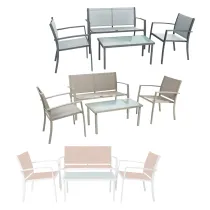 SALOTTO DA GIARDINO 'ETTORE' tessuto colore marrone