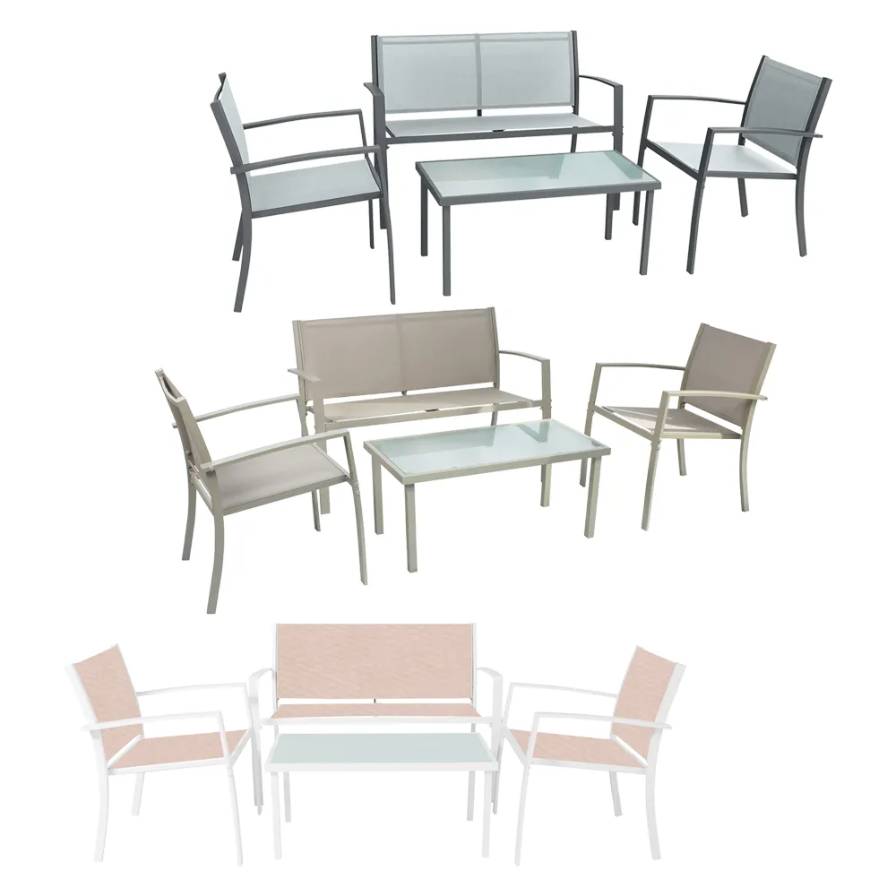 SALOTTO DA GIARDINO 'ETTORE' tessuto colore grigio