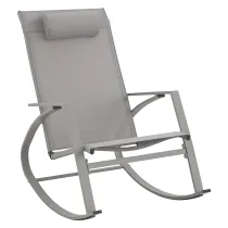 SEDIA A DONDOLO 'SIESTA' struttura tortora - tessuto marrone chiaro