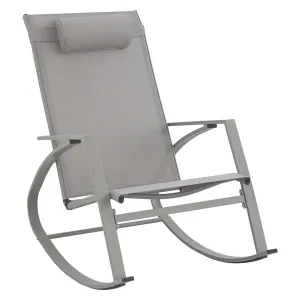 SEDIA A DONDOLO 'SIESTA' struttura tortora - tessuto marrone chiaro