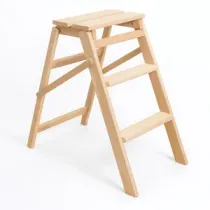 SCALETTO LEGNO A 3 GRADINI PIEGHEVOLE NATURALE