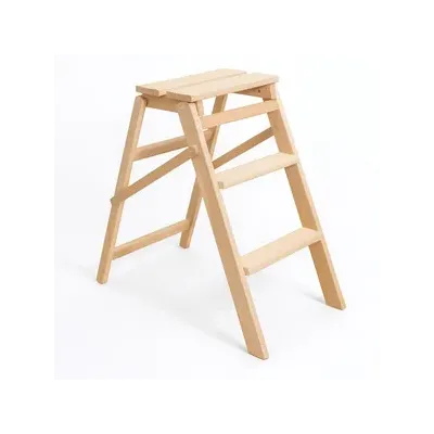 SCALETTO LEGNO A 3 GRADINI PIEGHEVOLE NATURALE
