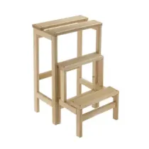 SCALETTO LEGNO A 3 GRADINI C/RIBALTA NATURALE