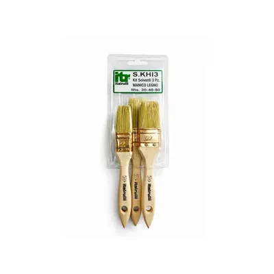 KIT PENNELLESSA P/SOLVENTE MANICO LEGNO 30-40-50  3PZ (6,0 PZ)