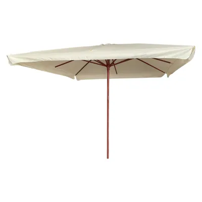 OMBRELLONE QUADRATO IN LEGNO mt 3 x 3 - palo mm 48 - 8 stecche - bianco