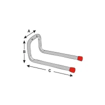 GANCIO DOPPIO 78X198MM ZINC 15KG