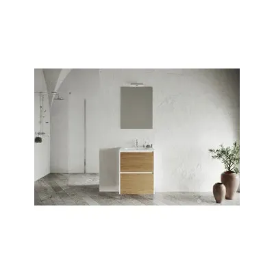 MOBILE BAGNO LISBONA 2C  60 BIANCO L./ROV.NATURALE