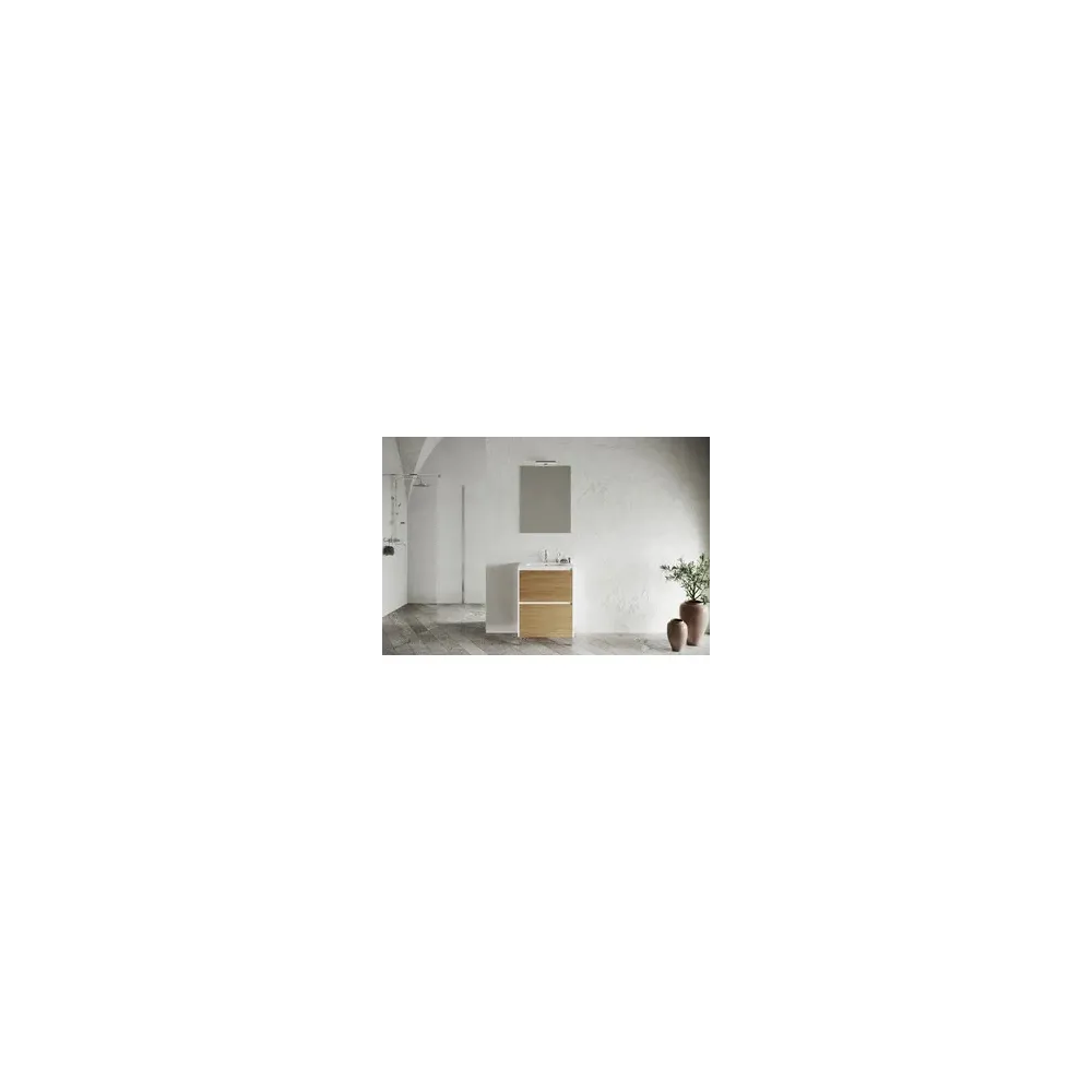 MOBILE BAGNO LISBONA 2C  60 BIANCO L./ROV.NATURALE