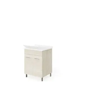 LAVATOIO LEGNO 60X50 ROVERE GHIACCIO