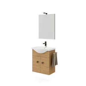MOBILE BAGNO ZAFFIRO 2A 55 ROVERE NATURALE