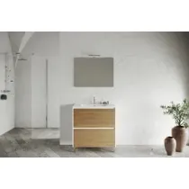 MOBILE BAGNO LISBONA 2C  80 BIANCO L./ROV.NATURALE