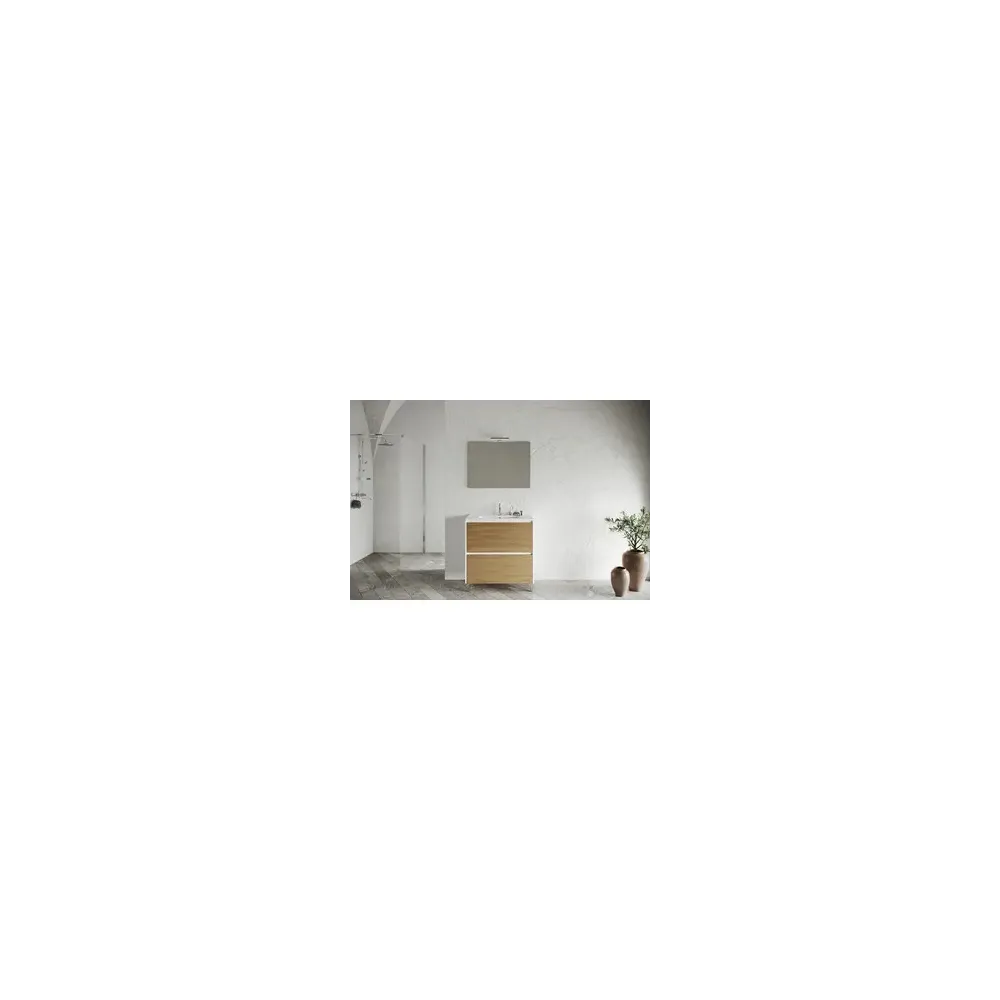 MOBILE BAGNO LISBONA 2C  80 BIANCO L./ROV.NATURALE