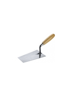 SQUARE POINT TROWEL WITH WOODEN HANDLE 18CM