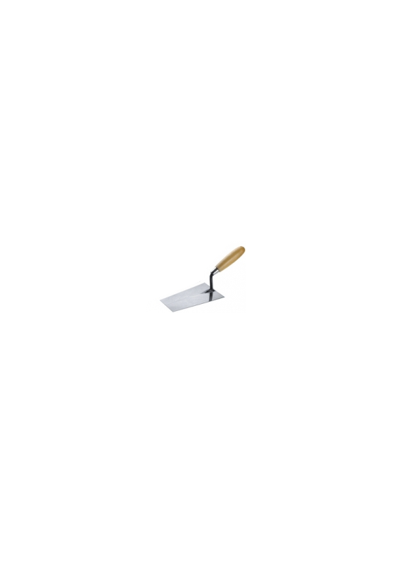 SQUARE POINT TROWEL WITH WOODEN HANDLE 18CM