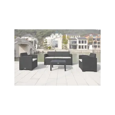 C SET 4 PZ SALOTTO C/DIVANO 3P GRAFITE NATUR TRIO