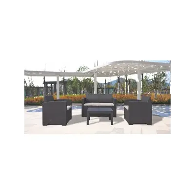 C SET 4 PZ SALOTTO C/DIVANO 2P GRAFITE NATUR DUO