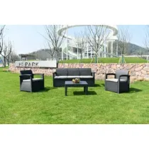 C SET 4 PZ SALOTTO C/DIVANO 3P GRAFITE LOUNGE TRIO