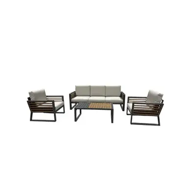 C SET 4 PZ SALOTTO C/DIVANO 3P ALU SUNNY GRIGIO