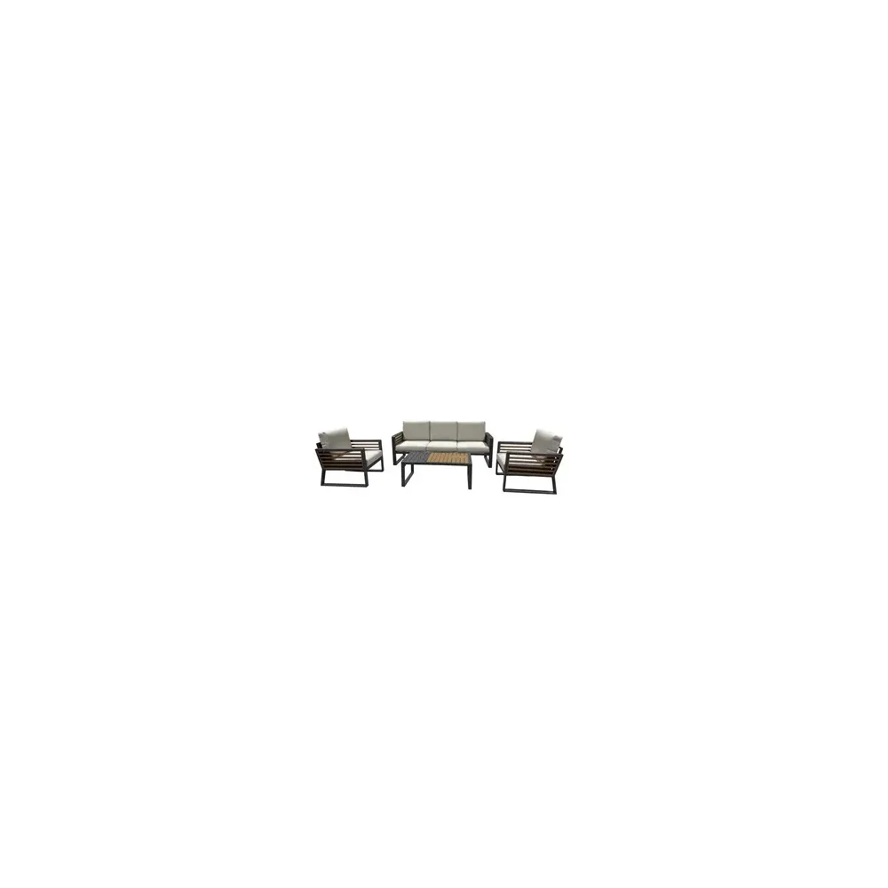 C SET 4 PZ SALOTTO C/DIVANO 3P ALU SUNNY GRIGIO
