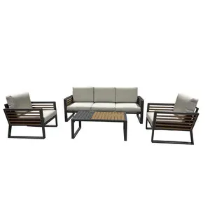 C SET 4 PZ SALOTTO C/DIVANO 3P ALU SUNNY GRIGIO