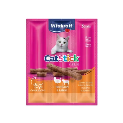 ALIMENTO PER GATTI 'CAT-'STICK MINI' gusto tacchino e agnello - cf. 18 gr.