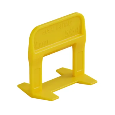 BASE LIVELLANTE CON FERITOIA PER CUNEO 'RLS EVO' H. mm 12 - fuga 2,0 mm - cf. 500 pz - col.giallo