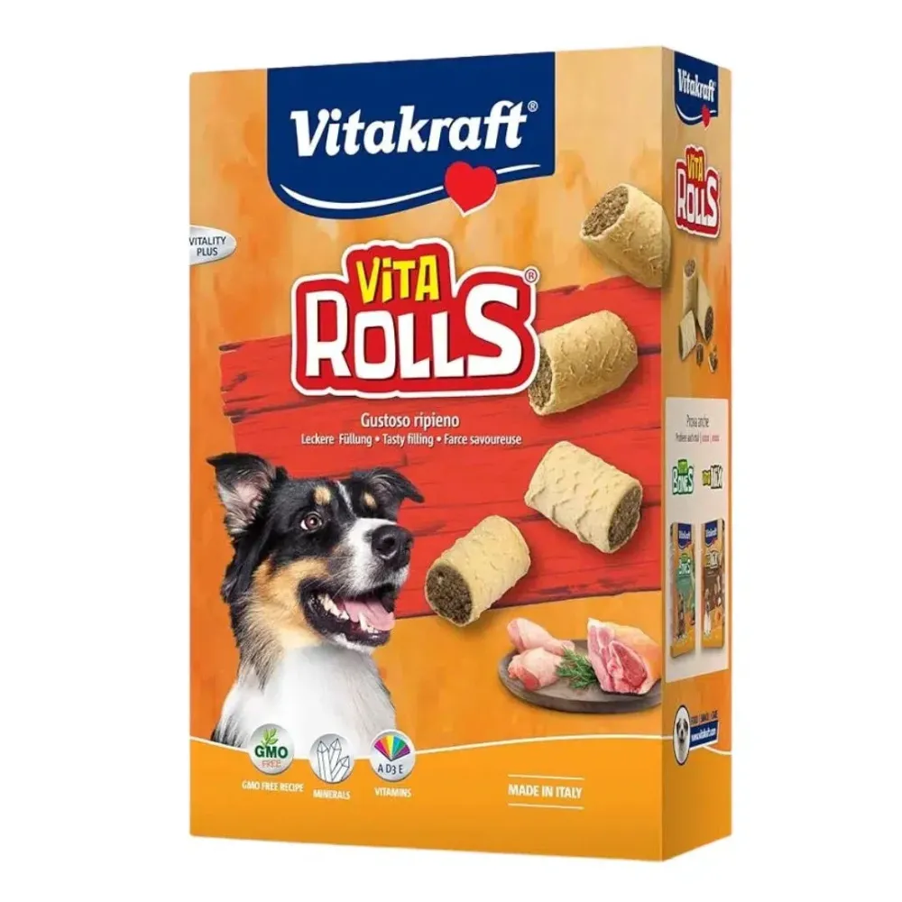 BISCOTTI PER CANE 'vita rolls' alla carne - cf. 400 gr.