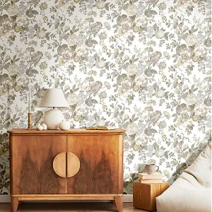 CARTA DA PARATI BOUQUET FLEURI BEIGE