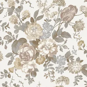 CARTA DA PARATI BOUQUET FLEURI BEIGE