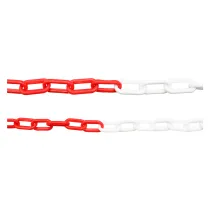 CATENA SEGNALETICA IN PLASTICA ROSSA/BIANCA6X36X19XMT25