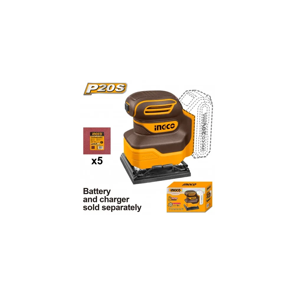LEVIGATRICE A BATTERIA 20V CON 5 CARTE ABRASIVE
