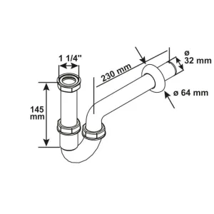 SIFONE PER LAVABO 1 1/4" Ø32MM RIC