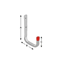 GANCIO PARETE  H140XL114MMZINC.30KG