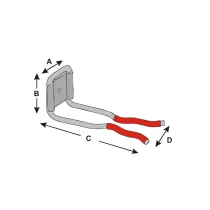 GANCIO PER MANICI  126X60MM ZINC