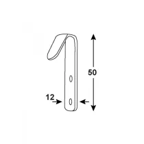 GANCIO PIATTO ZINCATO DA PARETE 12 X 50MM PZ 2