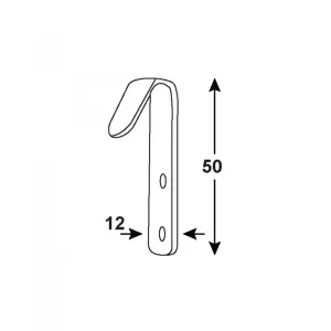 GANCIO PIATTO ZINCATO DA PARETE 12 X 50MM PZ 2