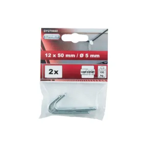 GANCIO PIATTO ZINCATO DA PARETE 12 X 50MM PZ 2