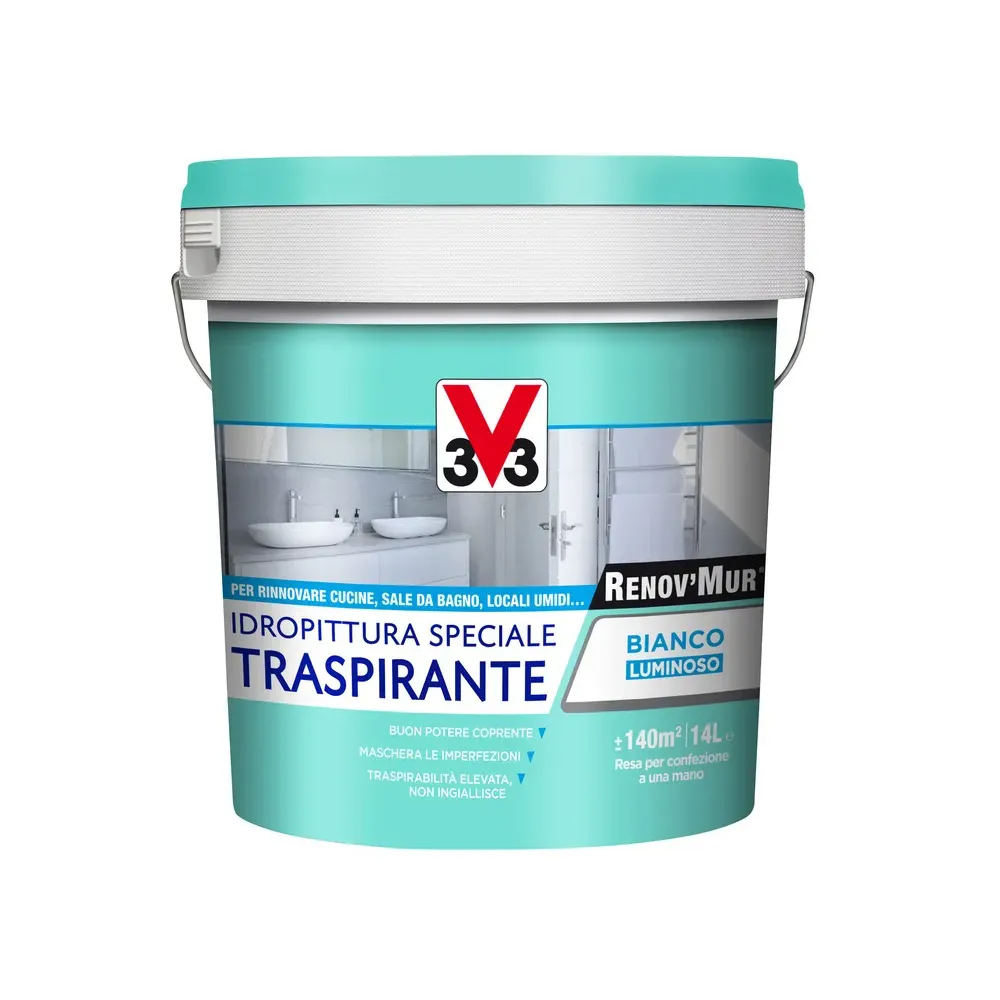 V33 RENOVMUR TRASPIRANTE BIANCO OPACO LT.4