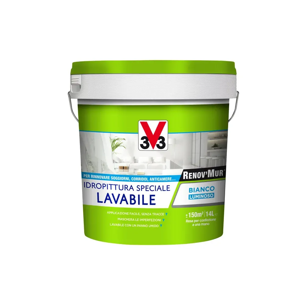 V33 RENOVMUR LAVABILE BIANCO OPACO LT.14