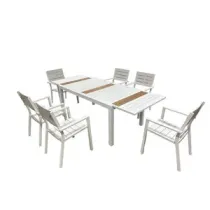 C SET TAVOLO ESTENSIBILE C/6 SEDIE ALU ICE