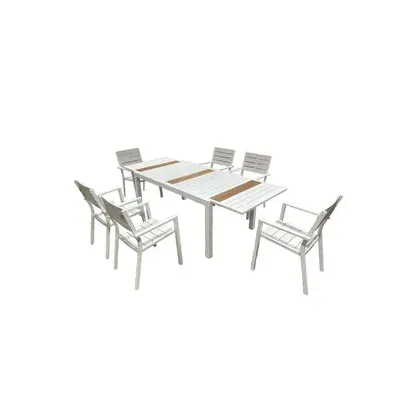 C SET TAVOLO ESTENSIBILE C/6 SEDIE ALU ICE