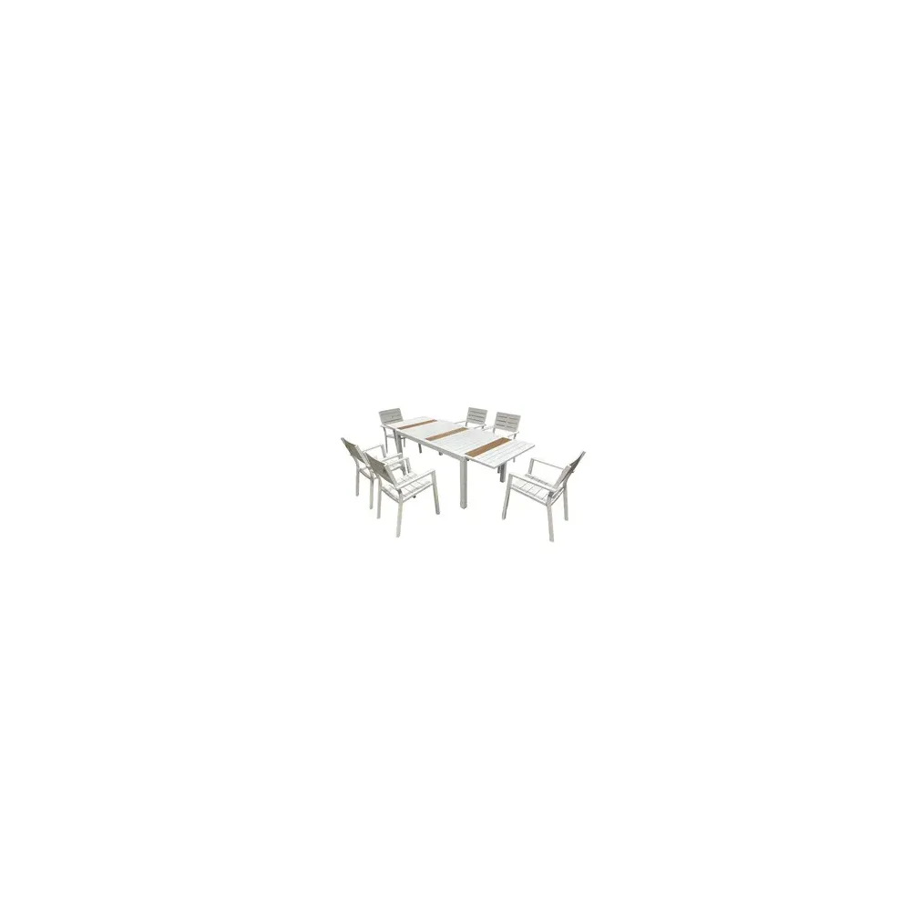 C SET TAVOLO ESTENSIBILE C/6 SEDIE ALU ICE