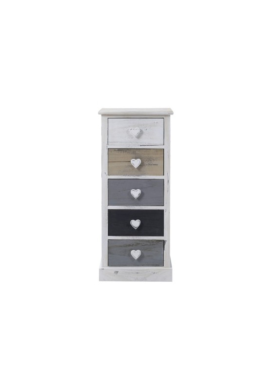 WHITE CHEST OF DRAWERS 5 DRAWERS 84X37X27
