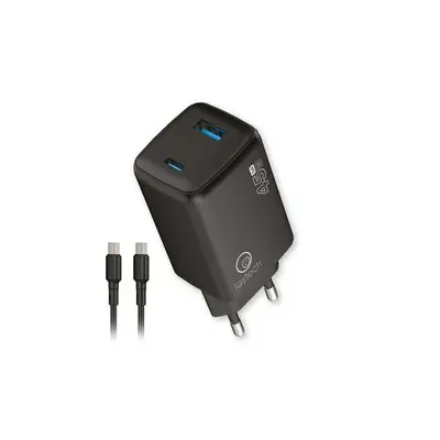 CARICATORE GAN 45W NERO USB-C/USB-A CAVO USB-C/USB-C